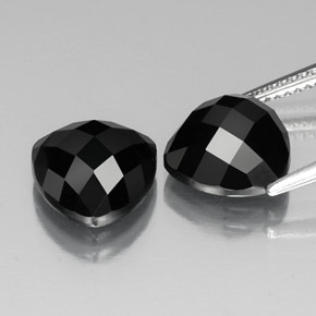 캐럿 천연 검정색 스피넬 보석, 트릴리언, 10×9.9 mm, 불투명체