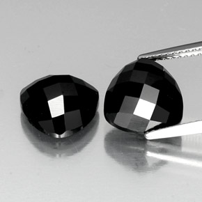 캐럿 천연 검정색 스피넬 보석, 트릴리언, 10.1×9.8 mm, 불투명체