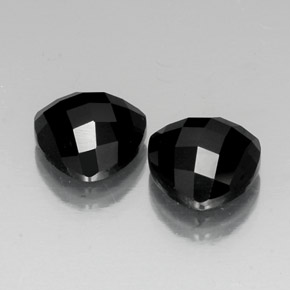 캐럿 천연 검정색 스피넬 보석, 트릴리언, 10.1×9.8 mm, 불투명체