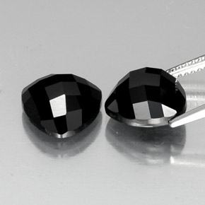 캐럿 천연 검정색 스피넬 보석, 트릴리언, 10.1×9.8 mm, 불투명체