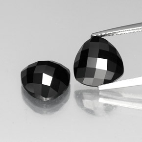 캐럿 천연 검정색 스피넬 보석, 트릴리언, 10×9.8 mm, 불투명체