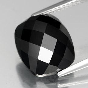 7.17캐럿 천연 검정색 스피넬, 쿠션 컷, 12×10.1 mm, 불투명체