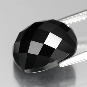 7.17캐럿 천연 검정색 스피넬, 쿠션 컷, 12×10.1 mm, 불투명체
