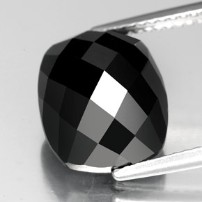 7.53캐럿 천연 검정색 스피넬, 쿠션 컷, 12.1×10.1 mm, 불투명체