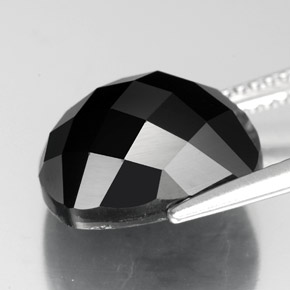 7.53캐럿 천연 검정색 스피넬, 쿠션 컷, 12.1×10.1 mm, 불투명체