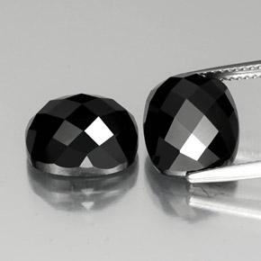 15.09캐럿 천연 검정색 스피넬 보석, 쿠션 컷, 12×10.1 mm, 불투명체