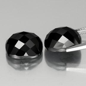 15.09캐럿 천연 검정색 스피넬 보석, 쿠션 컷, 12×10.1 mm, 불투명체