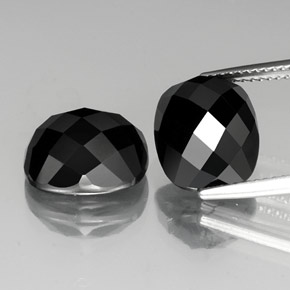 13.83캐럿 천연 검정색 스피넬 보석, 쿠션 컷, 12×10.1 mm, 불투명체