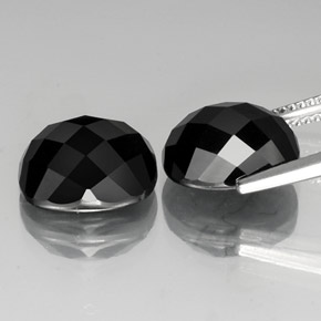 13.83캐럿 천연 검정색 스피넬 보석, 쿠션 컷, 12×10.1 mm, 불투명체