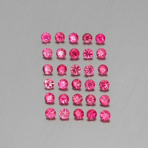 캐럿 천연 핑크 레드 스피넬 보석, 라운드 컷, 2.67 mm, VVS-VS