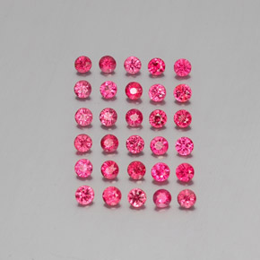 캐럿 천연 핑크 레드 스피넬 보석, 라운드 컷, 2.67 mm, VVS-VS