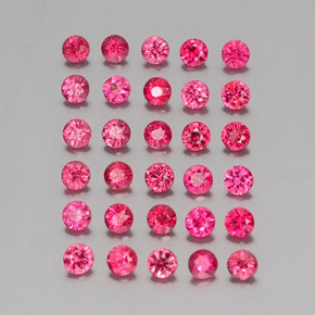 캐럿 천연 핑크 레드 스피넬 보석, 라운드 컷, 2.67 mm, VVS-VS