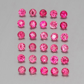 캐럿 천연 핑크 레드 스피넬 보석, 라운드 컷, 2.68 mm, VVS-VS
