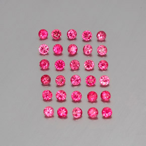 캐럿 천연 핑크 레드 스피넬 보석, 라운드 컷, 2.71 mm, VVS-VS
