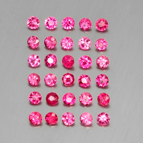 캐럿 천연 핑크 레드 스피넬 보석, 라운드 컷, 2.70 mm, VVS-VS