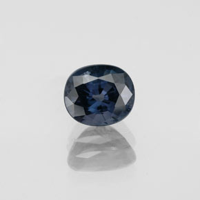 1.06캐럿 천연 딥 블루 스피넬, 타원형 컷, 6.2×5.4 mm, VVS-VS