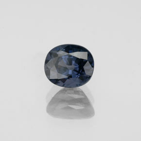 1.06캐럿 천연 딥 블루 스피넬, 타원형 컷, 6.2×5.4 mm, VVS-VS