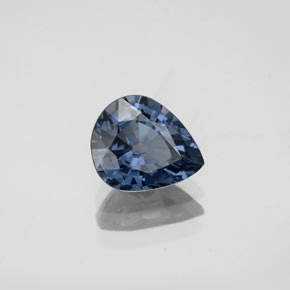 1.49캐럿 천연 딥 블루 스피넬, 배 모양, 8×6.7 mm, VVS