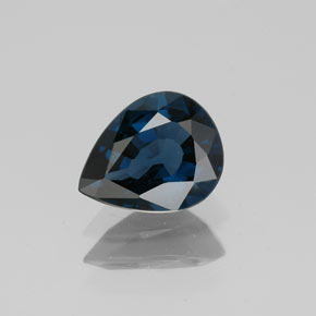 1.17캐럿 천연 딥 블루 스피넬, 배 모양, 7.7×6.2 mm, VVS