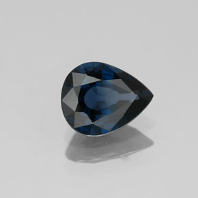 1.17캐럿 천연 딥 블루 스피넬, 배 모양, 7.7×6.2 mm, VVS
