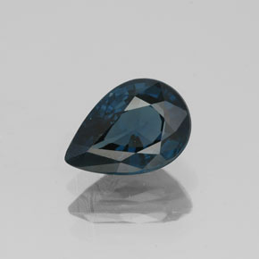 1.38캐럿 천연 딥 블루 스피넬, 배 모양, 8.3×5.8 mm, VVS