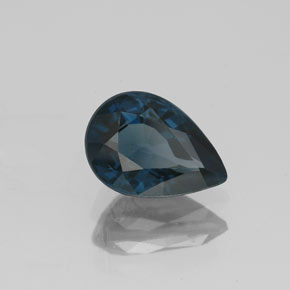 1.38캐럿 천연 딥 블루 스피넬, 배 모양, 8.3×5.8 mm, VVS