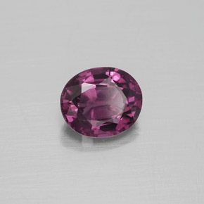 1.00캐럿 천연 바이올렛 로즈 스피넬, 타원형 컷, 6.6×5.6 mm, VVS