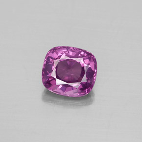 1.18캐럿 천연 보랏빛 핑크 스피넬, 쿠션 컷, 6.2×5.7 mm, VS