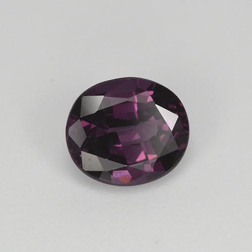 1.13캐럿 천연 와인 퍼플 스피넬, 타원형 컷, 7×6 mm, VS