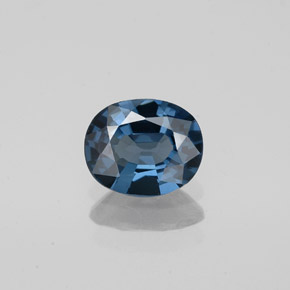 0.83캐럿 천연 깊은 녹청색 스피넬, 타원형 컷, 6.8×5.5 mm, VVS-VS