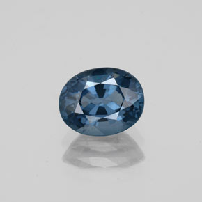 1.46캐럿 천연 녹청색 스피넬, 타원형 컷, 7.6×6 mm, VS