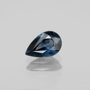 0.95캐럿 천연 깊은 녹청색 스피넬, 배 모양, 7.9×5.1 mm, SI