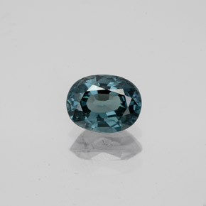 0.99캐럿 천연 딥 블루 그린 스피넬, 타원형 컷, 6.8×5.2 mm, VS-SI