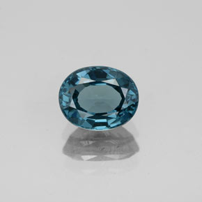 1.37캐럿 천연 녹청색 스피넬, 타원형 컷, 7.3×5.9 mm, VVS-VS