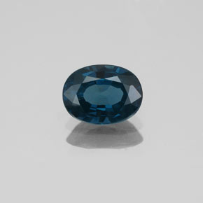 1.09캐럿 천연 깊은 녹청색 스피넬, 타원형 컷, 7.4×5.6 mm, SI
