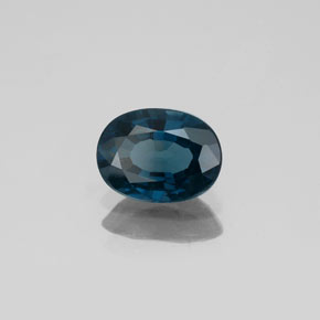 1.09캐럿 천연 깊은 녹청색 스피넬, 타원형 컷, 7.4×5.6 mm, SI