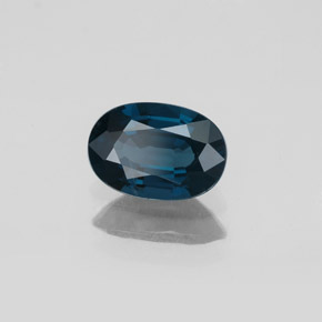 1.14캐럿 천연 깊은 녹청색 스피넬, 타원형 컷, 8.1×5.6 mm, VS-SI