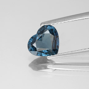 1.52캐럿 천연 깊은 녹청색 스피넬, 하트 모양, 8.1×7 mm, VS