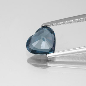 1.52캐럿 천연 깊은 녹청색 스피넬, 하트 모양, 8.1×7 mm, VS