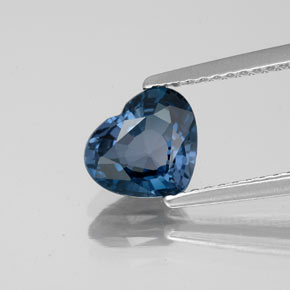 1.42캐럿 천연 깊은 녹청색 스피넬, 하트 모양, 7.7×6.6 mm, VVS-VS