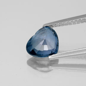 1.42캐럿 천연 깊은 녹청색 스피넬, 하트 모양, 7.7×6.6 mm, VVS-VS