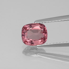 1.19캐럿 천연 핑크빛 레드 스피넬, 쿠션 컷, 6.8×5.8 mm, VS