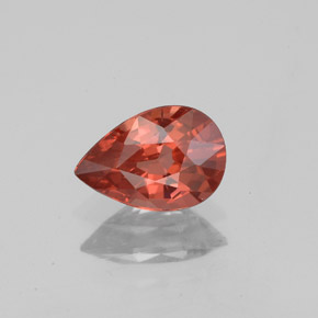 0.98캐럿 천연 오렌지 레드 스피넬, 배 모양, 7.7×5.3 mm, VS