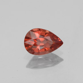 0.98캐럿 천연 오렌지 레드 스피넬, 배 모양, 7.7×5.3 mm, VS