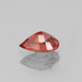 0.98캐럿 천연 오렌지 레드 스피넬, 배 모양, 7.7×5.3 mm, VS