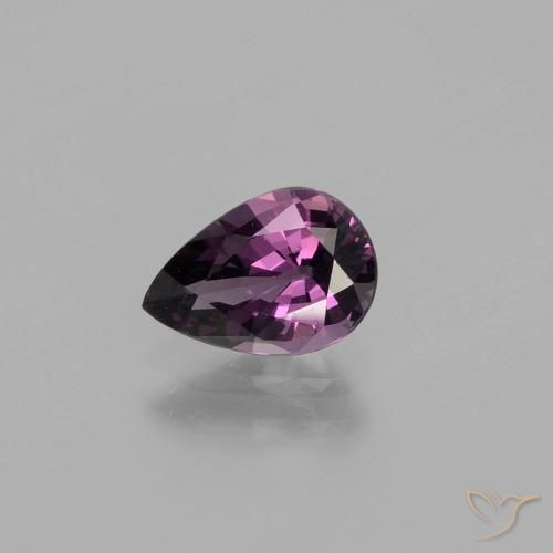 1.00캐럿 천연 딥 퍼플 스피넬, 배 모양, 7.8×5.4 mm, VVS