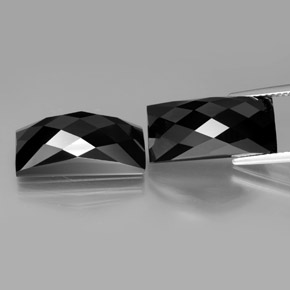 25.25캐럿 천연 검정색 스피넬 보석, 바게트, 17.6×8.2 mm, 불투명체