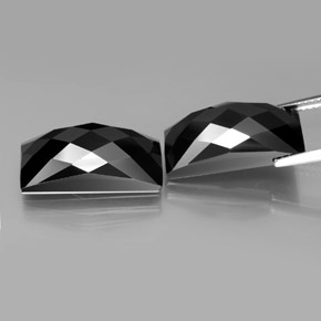 25.25캐럿 천연 검정색 스피넬 보석, 바게트, 17.6×8.2 mm, 불투명체
