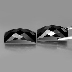 25.01캐럿 천연 골드 광택이 있는 블랙 스피넬 보석, 바게트, 17.6×8.2 mm, 불투명체
