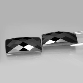 24.71캐럿 천연 검정색 스피넬 보석, 바게트, 19.7×10 mm, 불투명체
